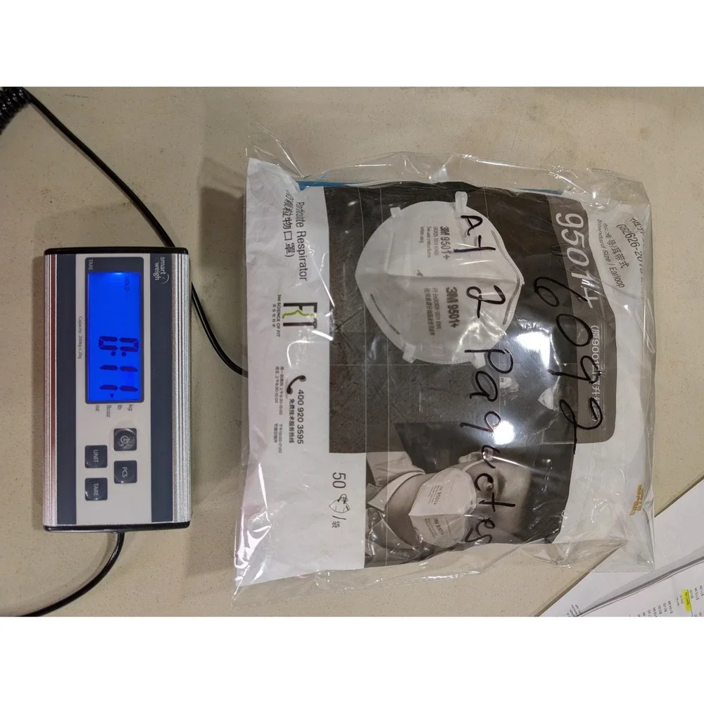 3M 9501+ Particulate Respirator KN95 Face Mask White Earloop 50 Pack GB2626-2019